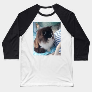 Tuxedo Cat Cute Blue Cats Baseball T-Shirt